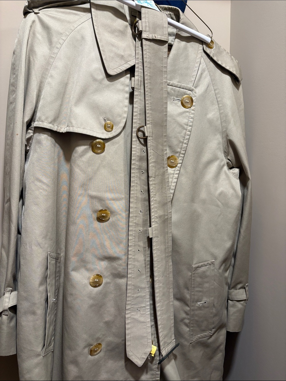 Vintage Burberrys London Men’s L 52 Reg Belted Trench Coat Authentic - Picture 3 of 5
